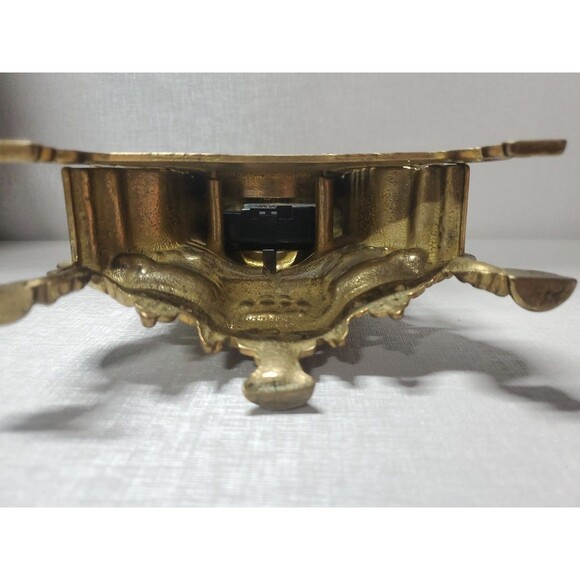 Vtg Uranio Ornate Brass Mantel Clock Italian Quartz Germany DOES WORK - Picture 6 of 9